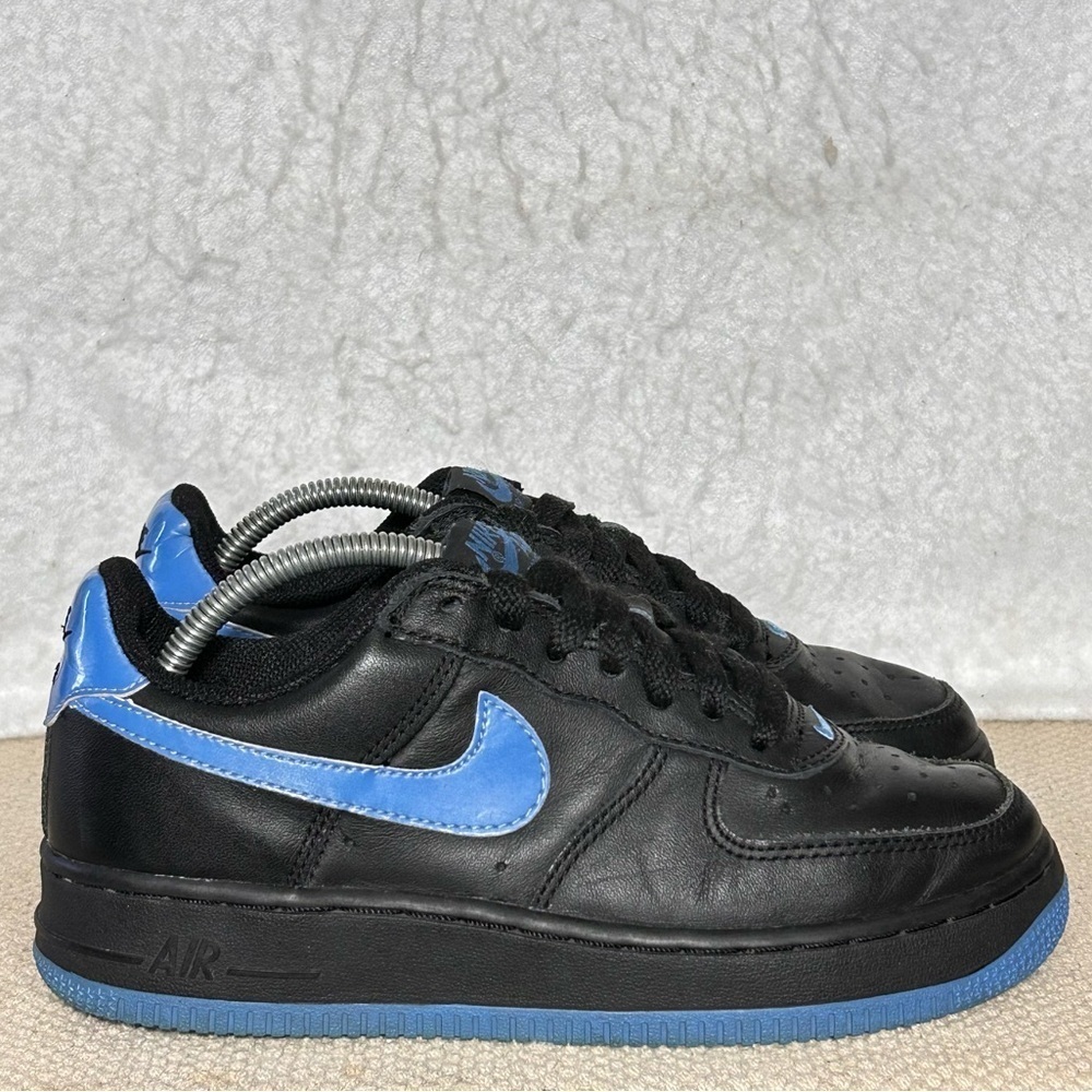 Nike Womens Vintage Air Force 1 Low Black Leather Athletic Sneakers Shoes SZ 7